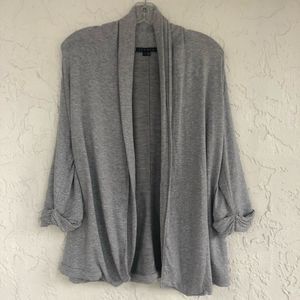 THEORY Gray Open Front Waterfall Sweater Cardigan Modal Size Large